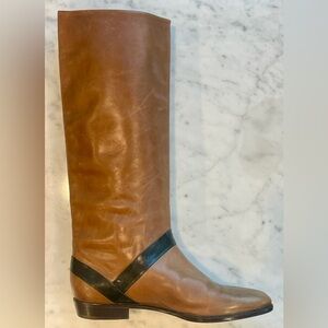 Caporicci Marmalade Italian Leather tall boots, black accent, 36.5, GUC